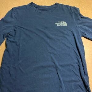 North face long sleeve tee navy blue